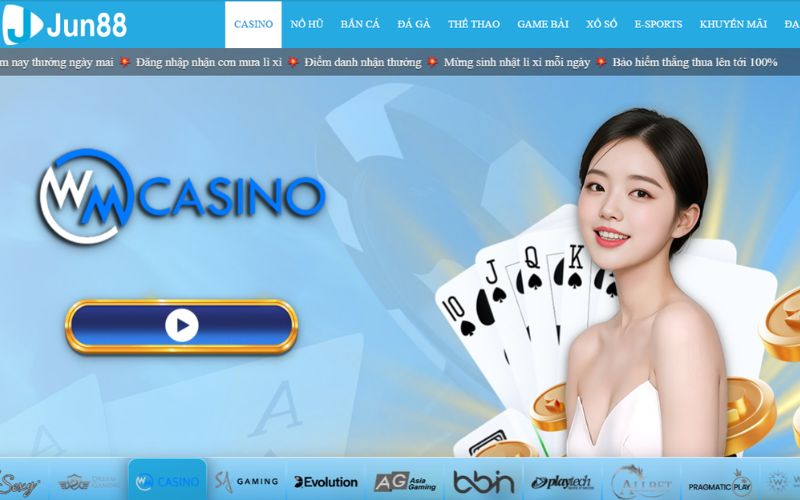 Casino Jun88 mang tới trải nghiệm như ở sòng bạc truyền thống